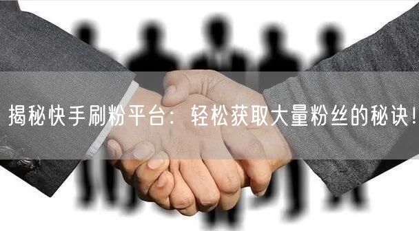 揭秘快手刷粉平台：轻松获取大量粉丝的秘诀！