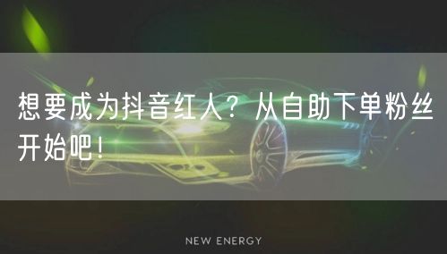 想要成为抖音红人？从自助下单粉丝开始吧！