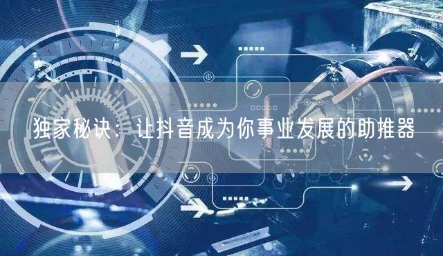 独家秘诀：让抖音成为你事业发展的助推器