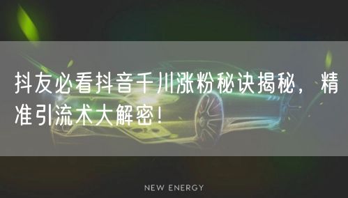 抖友必看抖音千川涨粉秘诀揭秘，精准引流术大解密！