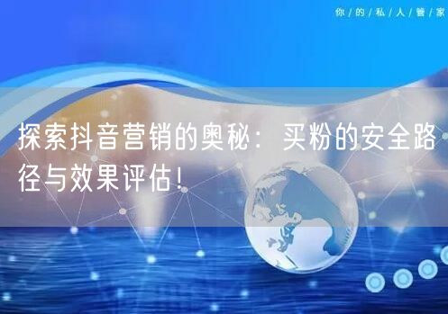 探索抖音营销的奥秘：买粉的安全路径与效果评估！