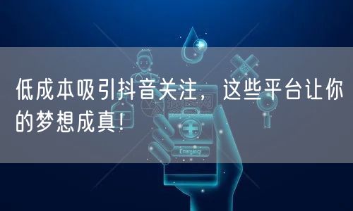 低成本吸引抖音关注，这些平台让你的梦想成真！